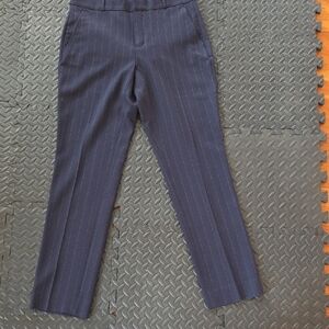 Navy Pinstripe Trousers